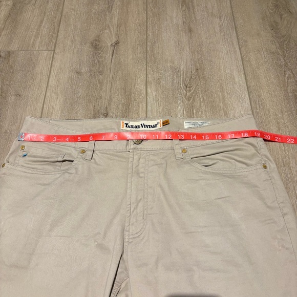 Tailor Vintage Stretch Twill 5 Pocket Summer Beige Pants, 36 x 32 - Picture 9 of 12